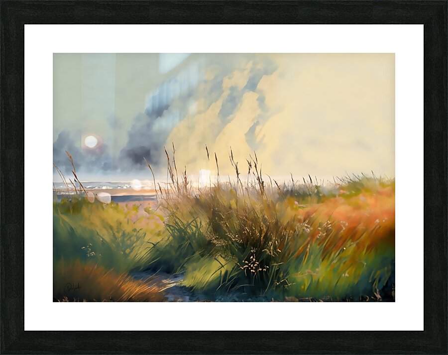 Beach Grasses Watercolor Picture Frame print