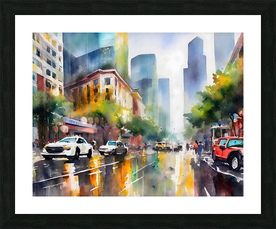 When It Rains In LA Picture Frame print