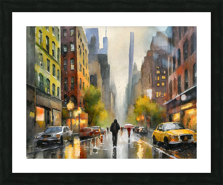 Rainy Day in Manhattan Picture Frame print