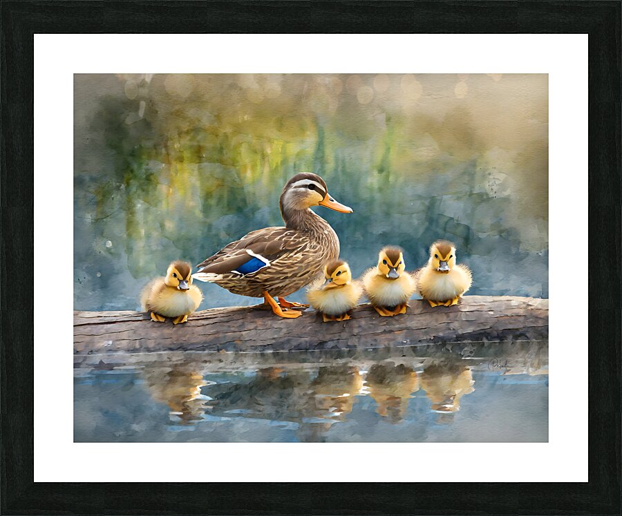 The Mallard Family Portrait Picture Frame print