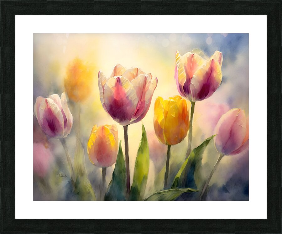 Luminous Tulips  Framed Print Print