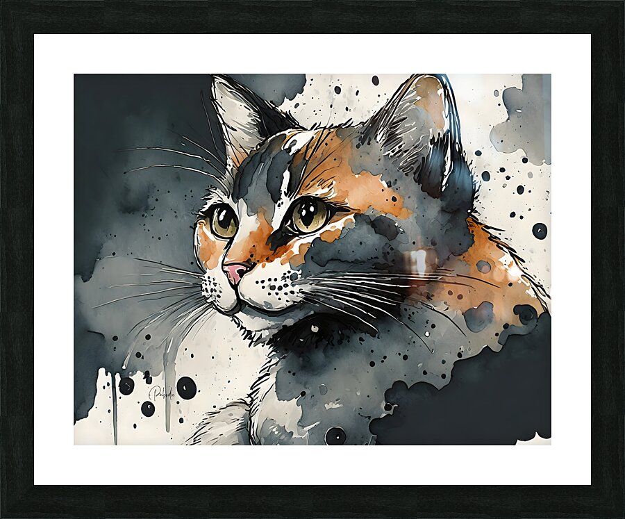 The Classic Cat Stare Picture Frame print