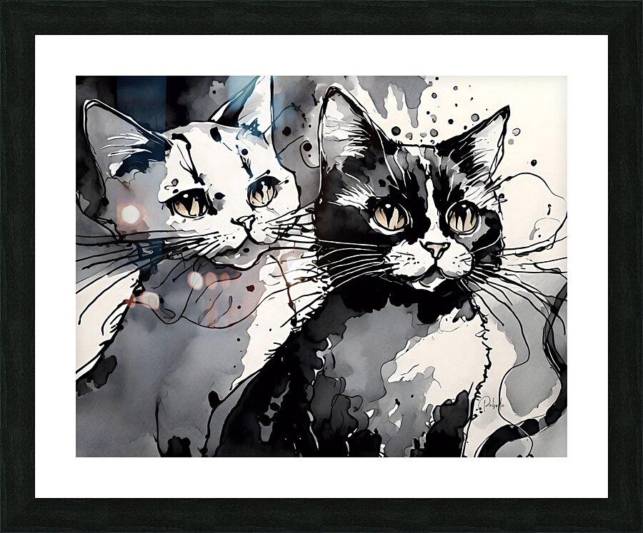 Two Fine Felines Picture Frame print