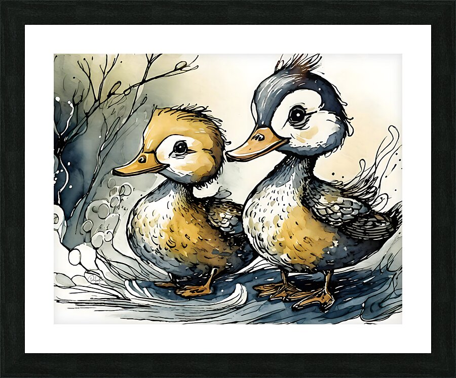 Double Ducks Picture Frame print