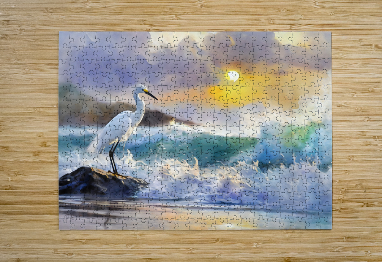 The Egret And The Rough Sea Pabodie Art Puzzle printing
