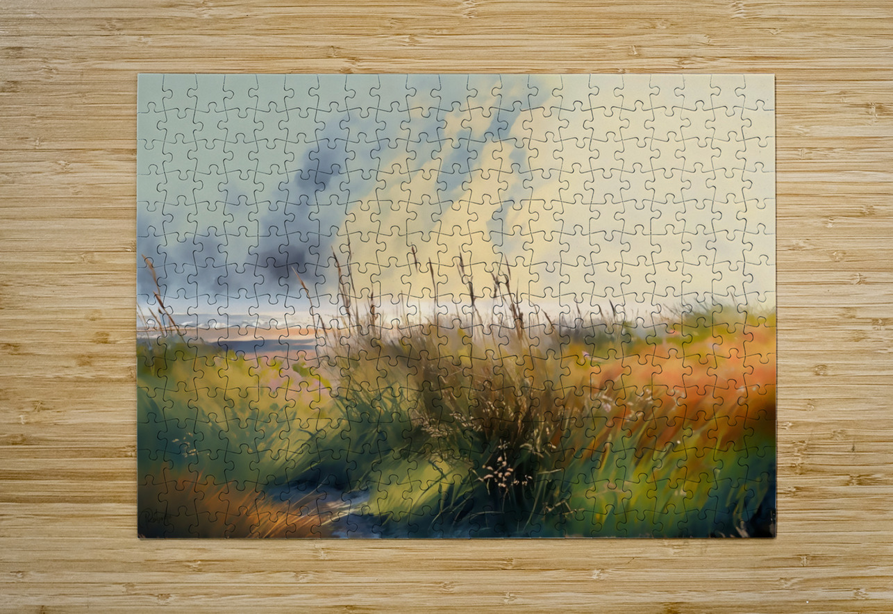 Beach Grasses Watercolor Pabodie Art Puzzle printing