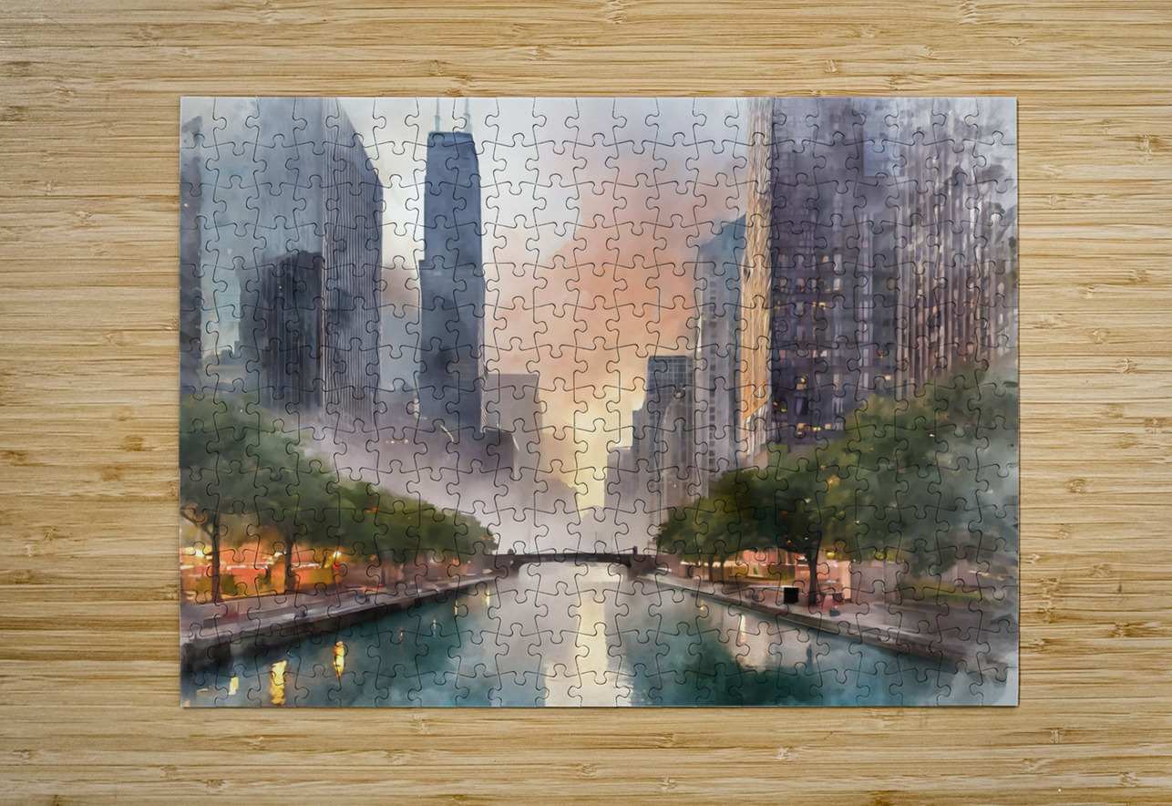 Chicago Riverwalk Pabodie Art Puzzle printing