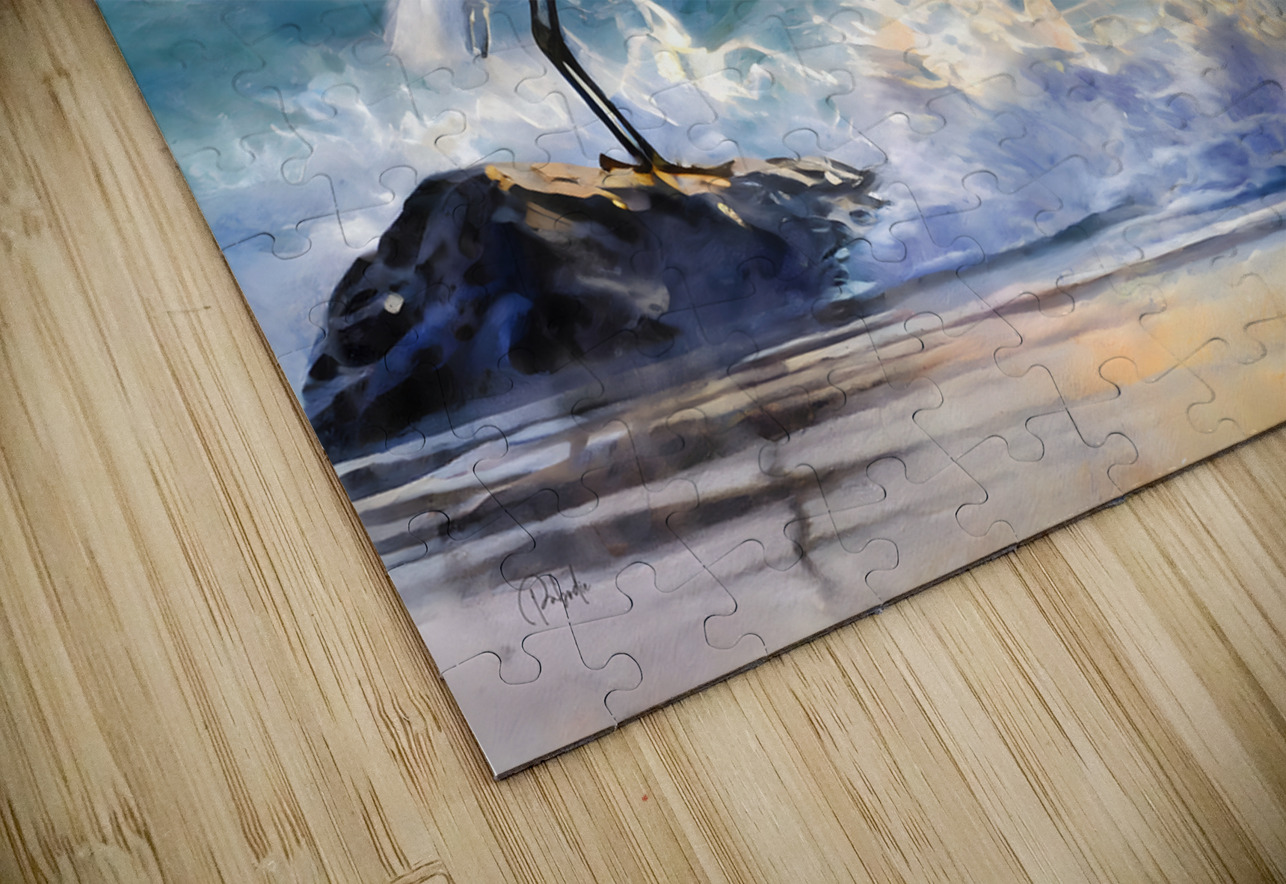 The Egret And The Rough Sea Pabodie Art Puzzle