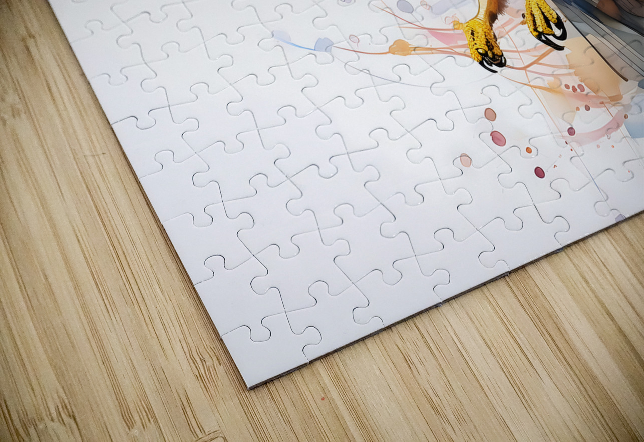 Hawk In Flight Ink Wash Pabodie Art Puzzle