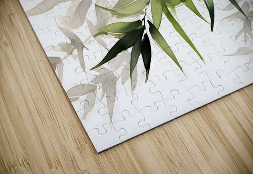 Bamboo Leaves Watercolor Pabodie Art puzzle