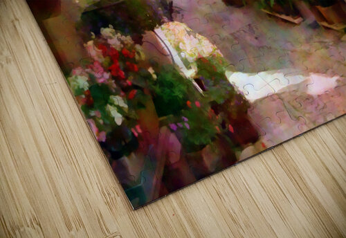 Flower Filled Cobblestone Alley Pabodie Art puzzle