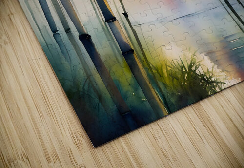 Bamboo Trees Watercolor Pabodie Art puzzle