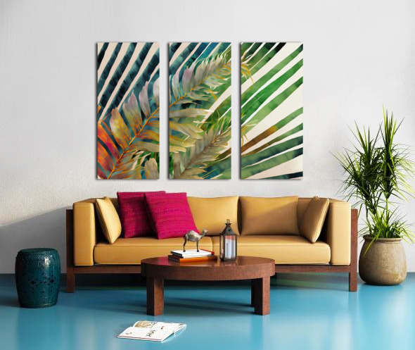 Tropical Palms I Split Canvas print