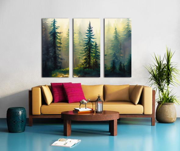 Fir Tree Forest Split Canvas print