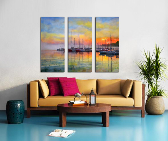 Red Sky in the Morning Split Canvas print