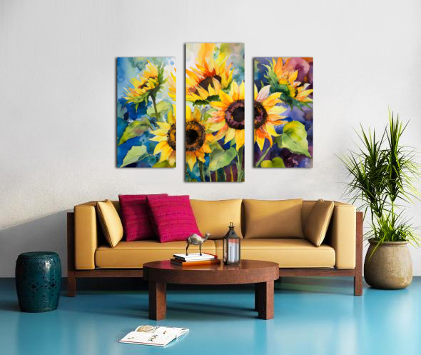 Sunflowers and Colors Canvas print