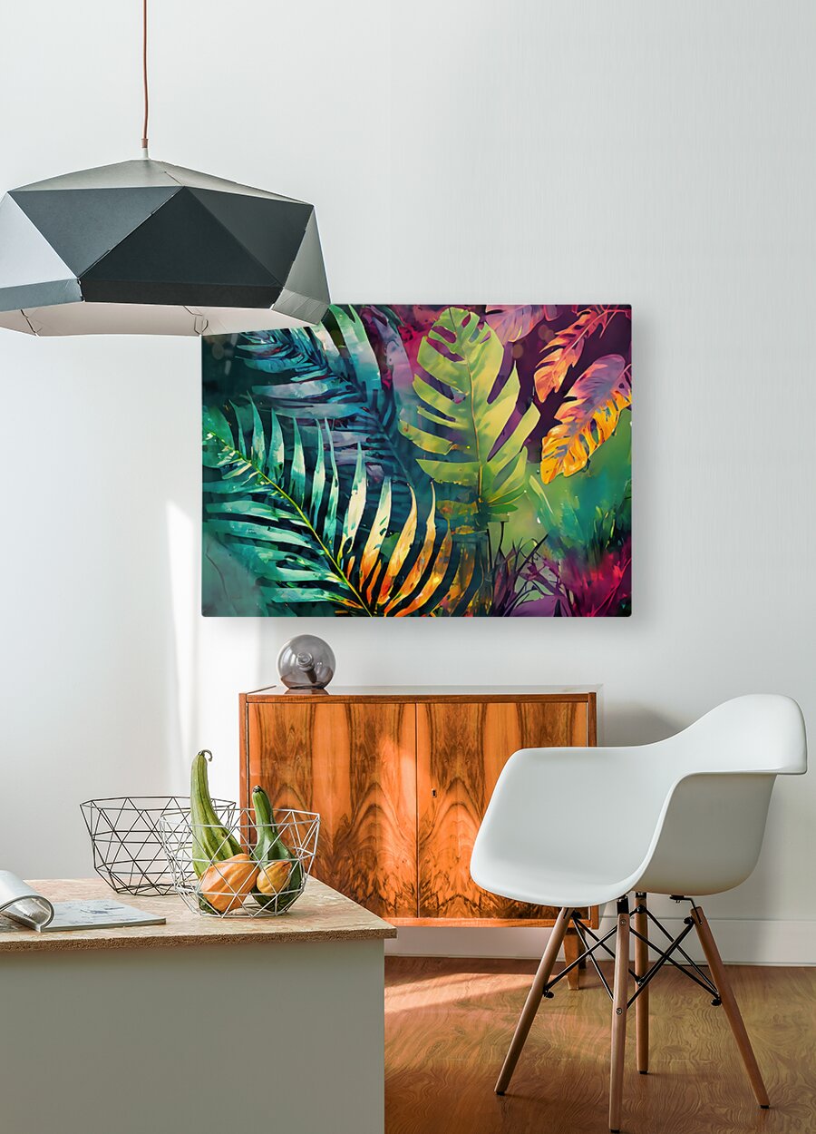 Tropical Palms IV  HD Metal print with Floating Frame on Back