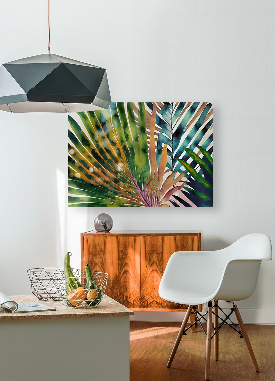 Tropical Palms II  HD Metal print with Floating Frame on Back