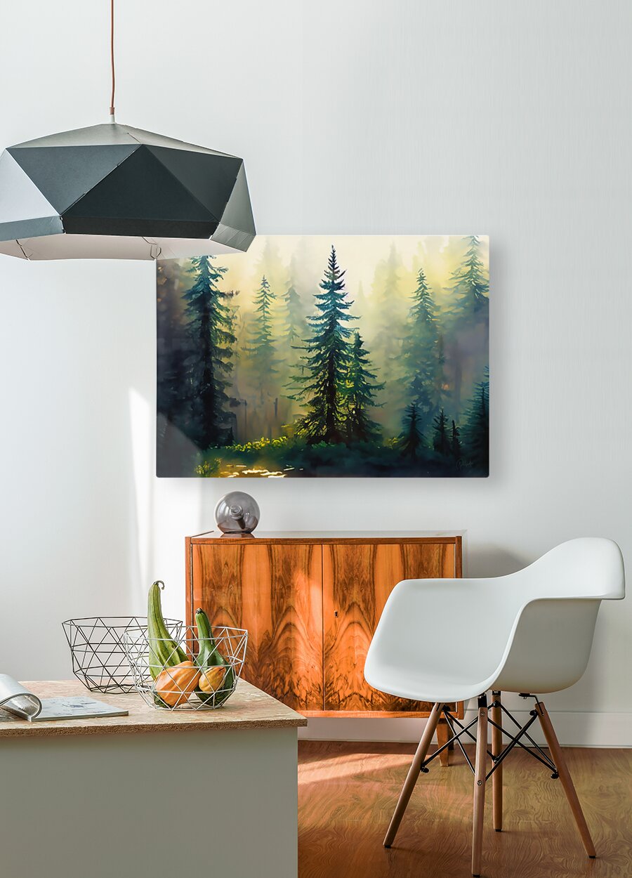 Fir Tree Forest  HD Metal print with Floating Frame on Back