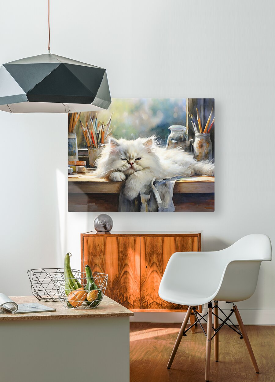 Guarding The Shop  HD Metal print with Floating Frame on Back