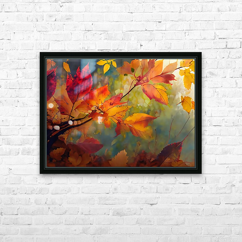 Fall Leaves in the Mist II HD Sublimation Metal print with Decorating Float Frame (BOX)