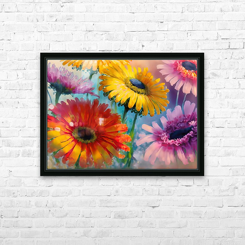 Gerbera Daises II HD Sublimation Metal print with Decorating Float Frame (BOX)