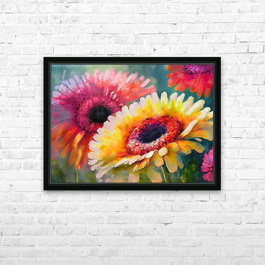Gerbera Daisies I HD Sublimation Metal print with Decorating Float Frame (BOX)