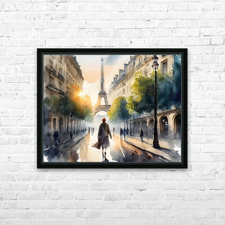 Walking The Streets of Paris HD Sublimation Metal print with Decorating Float Frame (BOX)