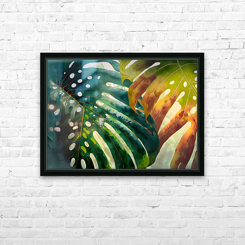 Philodendron Fronds I HD Sublimation Metal print with Decorating Float Frame (BOX)