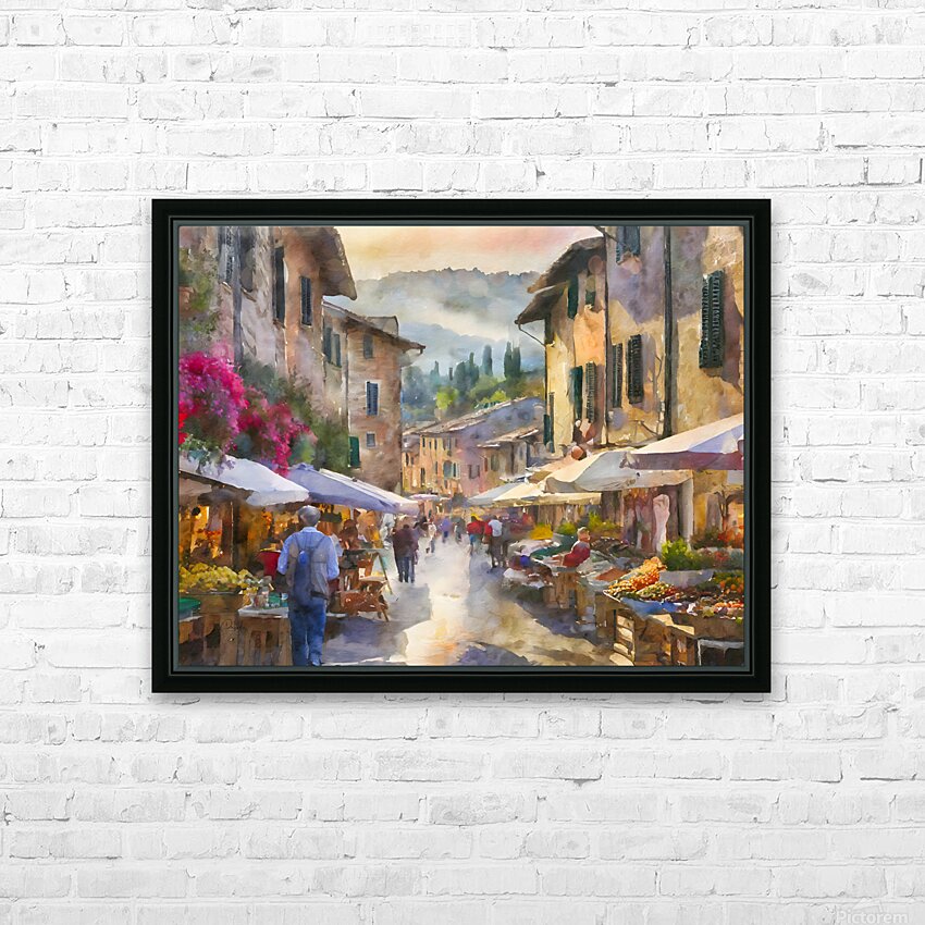 Tuscany Farmers Market HD Sublimation Metal print with Decorating Float Frame (BOX)