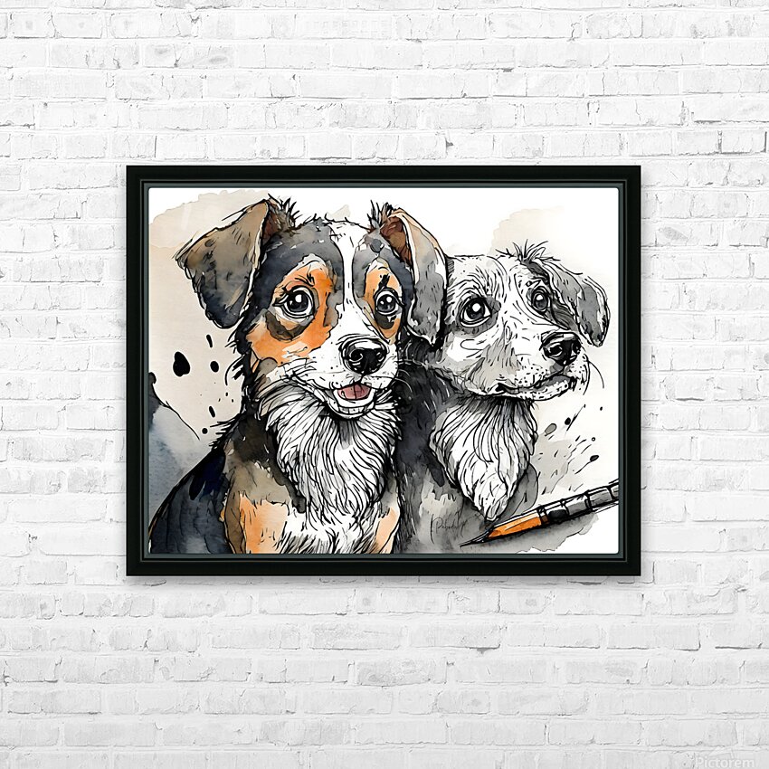 Puppy Pals HD Sublimation Metal print with Decorating Float Frame (BOX)
