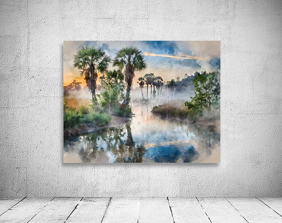 Bayou Sunrise Reflections Wall Preview