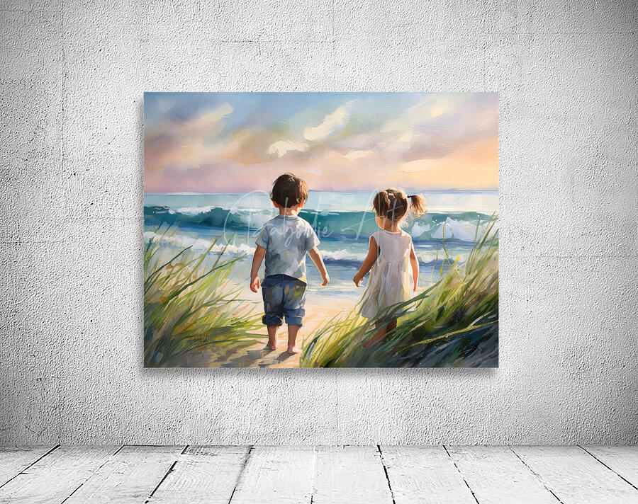 Toddlers Discovering The Beach Wall Preview