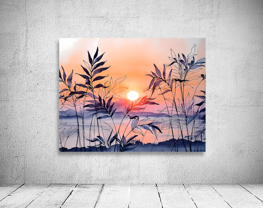 The Setting Sun Ink Wash Wall Preview