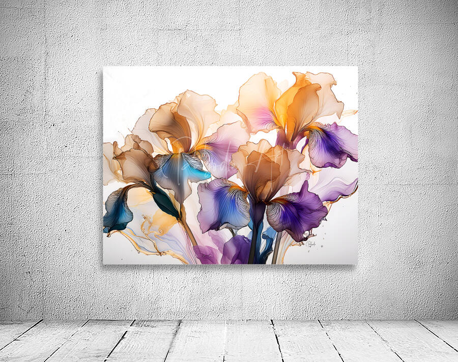 Iris Golden Petals Wall Preview