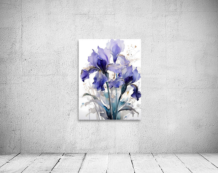 Irises Ink Wash Wall Preview