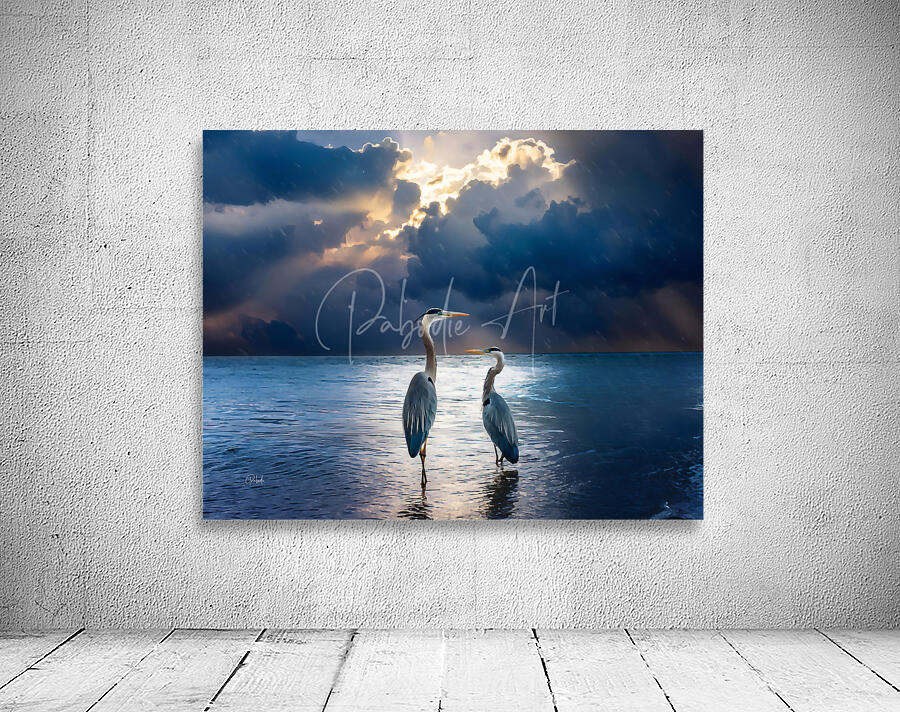 Blue Herons at Dawn Wall Preview