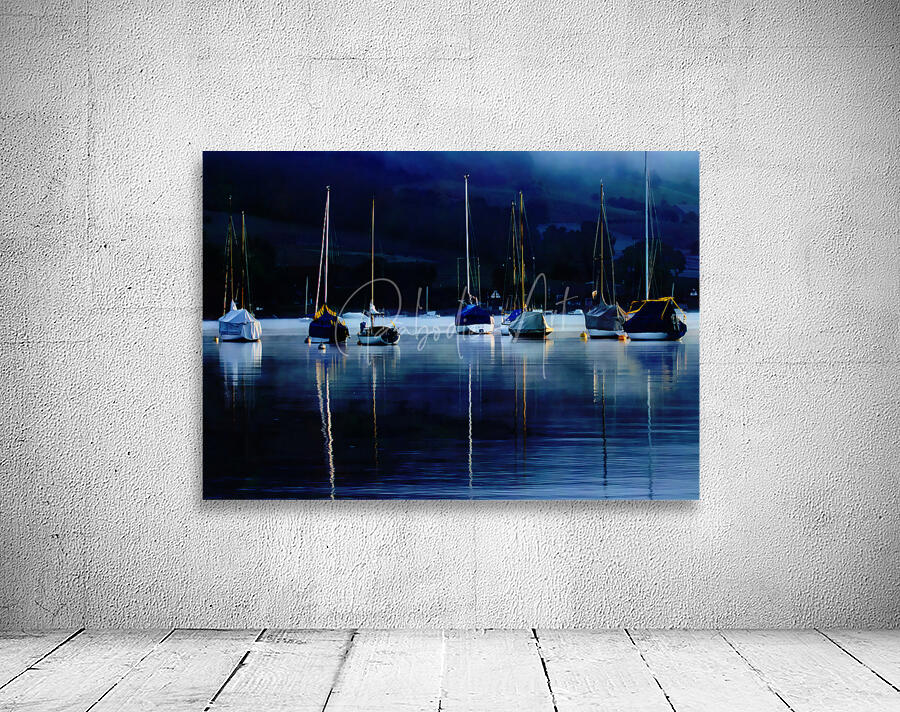 Sailboats and Mooring Buoys at Dusk Wall Preview