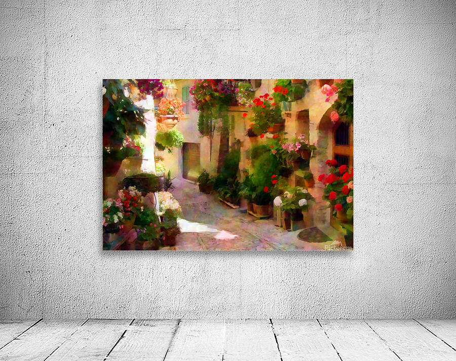Flower Filled Cobblestone Alley Wall Preview
