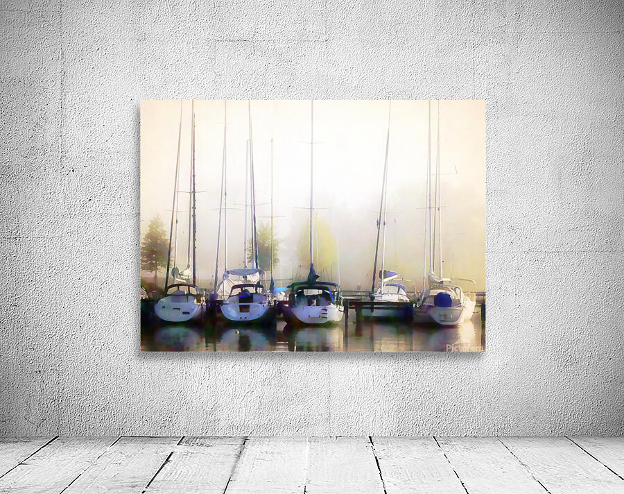 Foggy Marina Morning Wall Preview