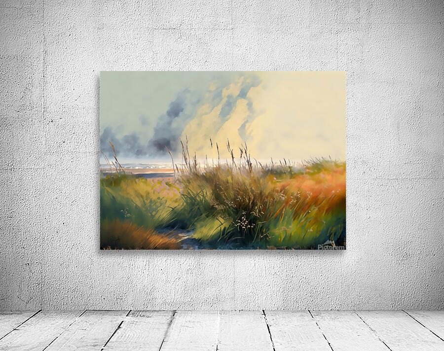 Beach Grasses Watercolor Wall Preview