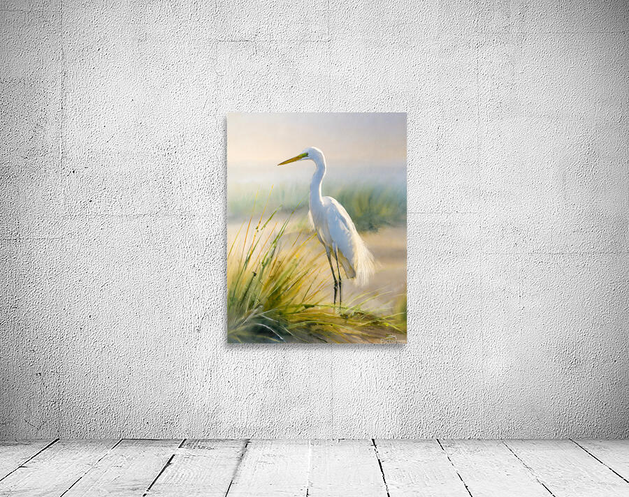 Egret By The Sea by Pabodie Art