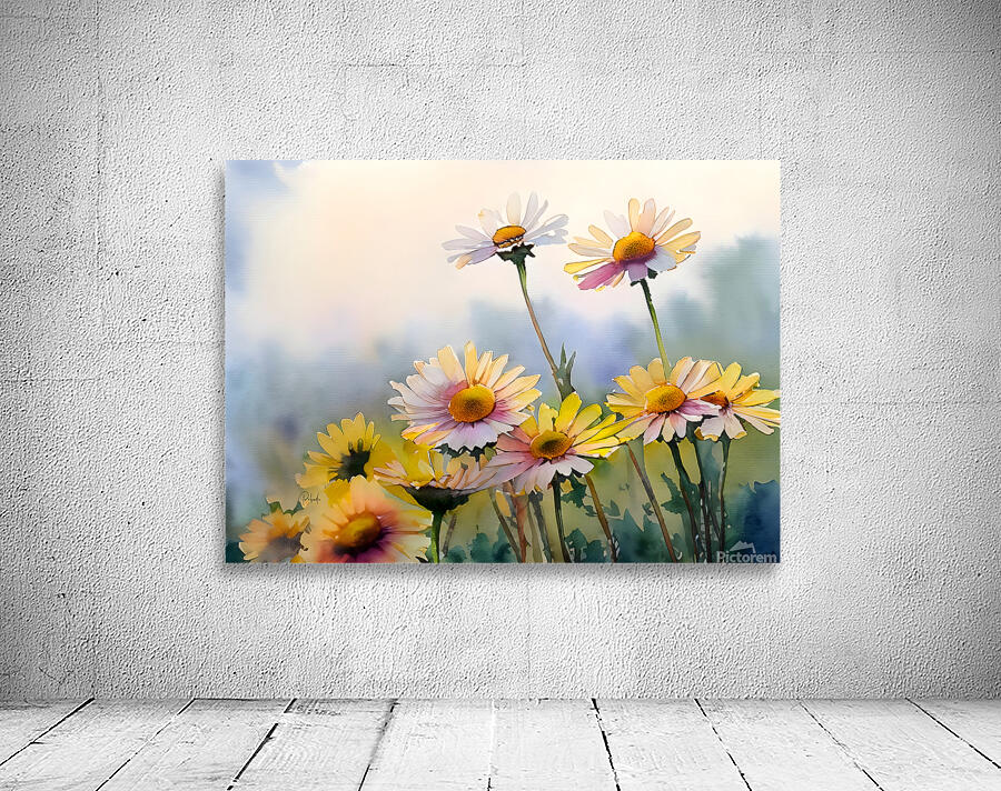 Barberton Daisies Watercolor Wall Preview