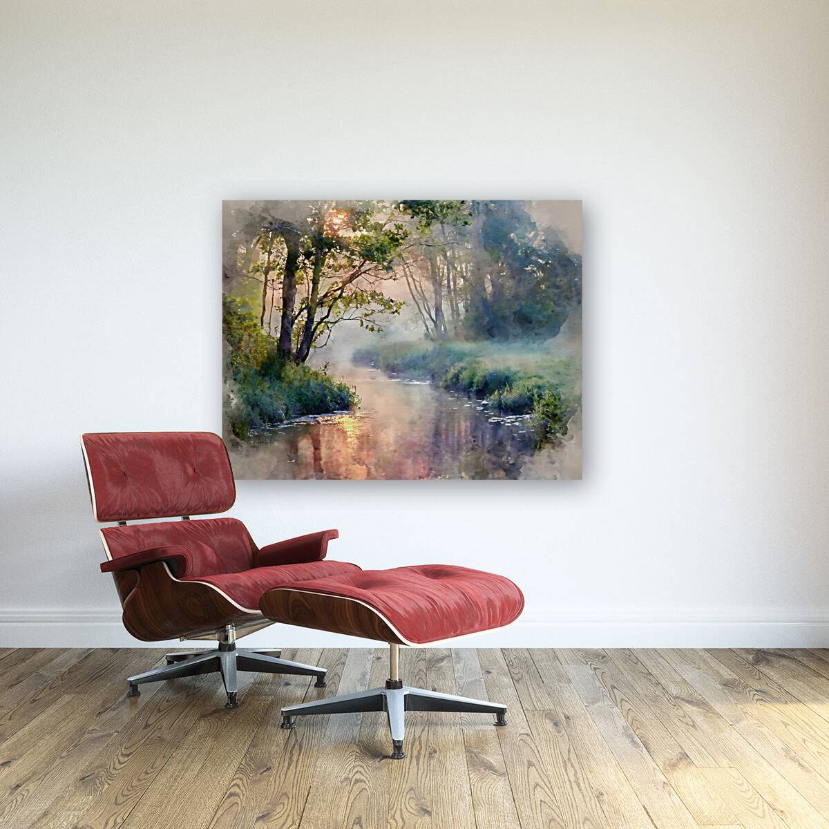 Foggy Sunrise Reflections Reproduction