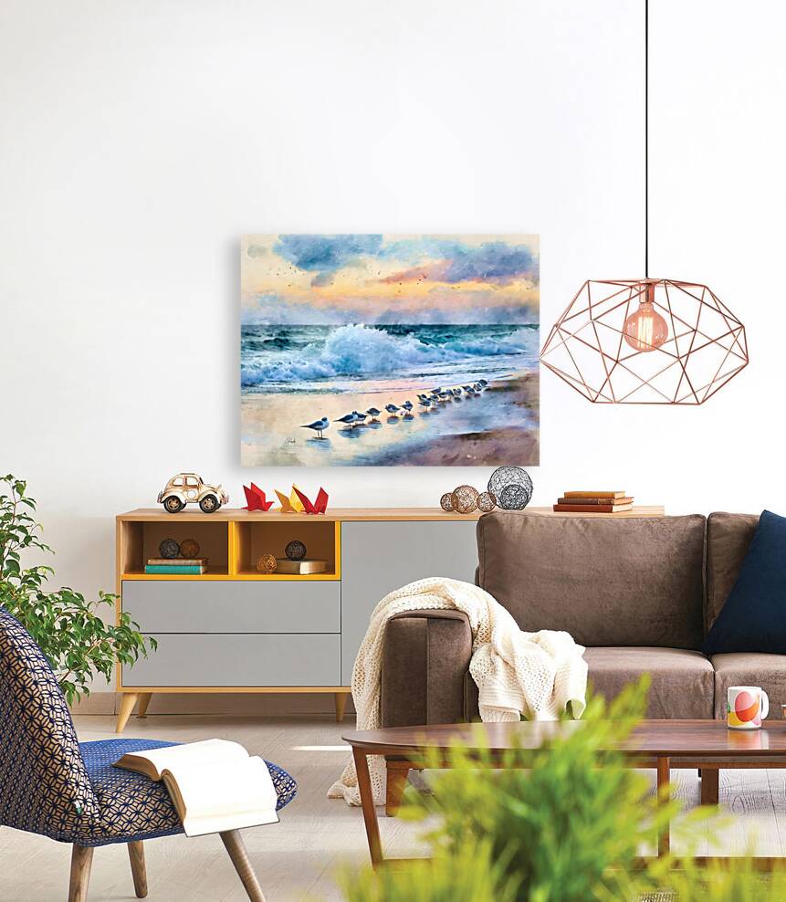 Sanderlings Along The Shore Reproduction