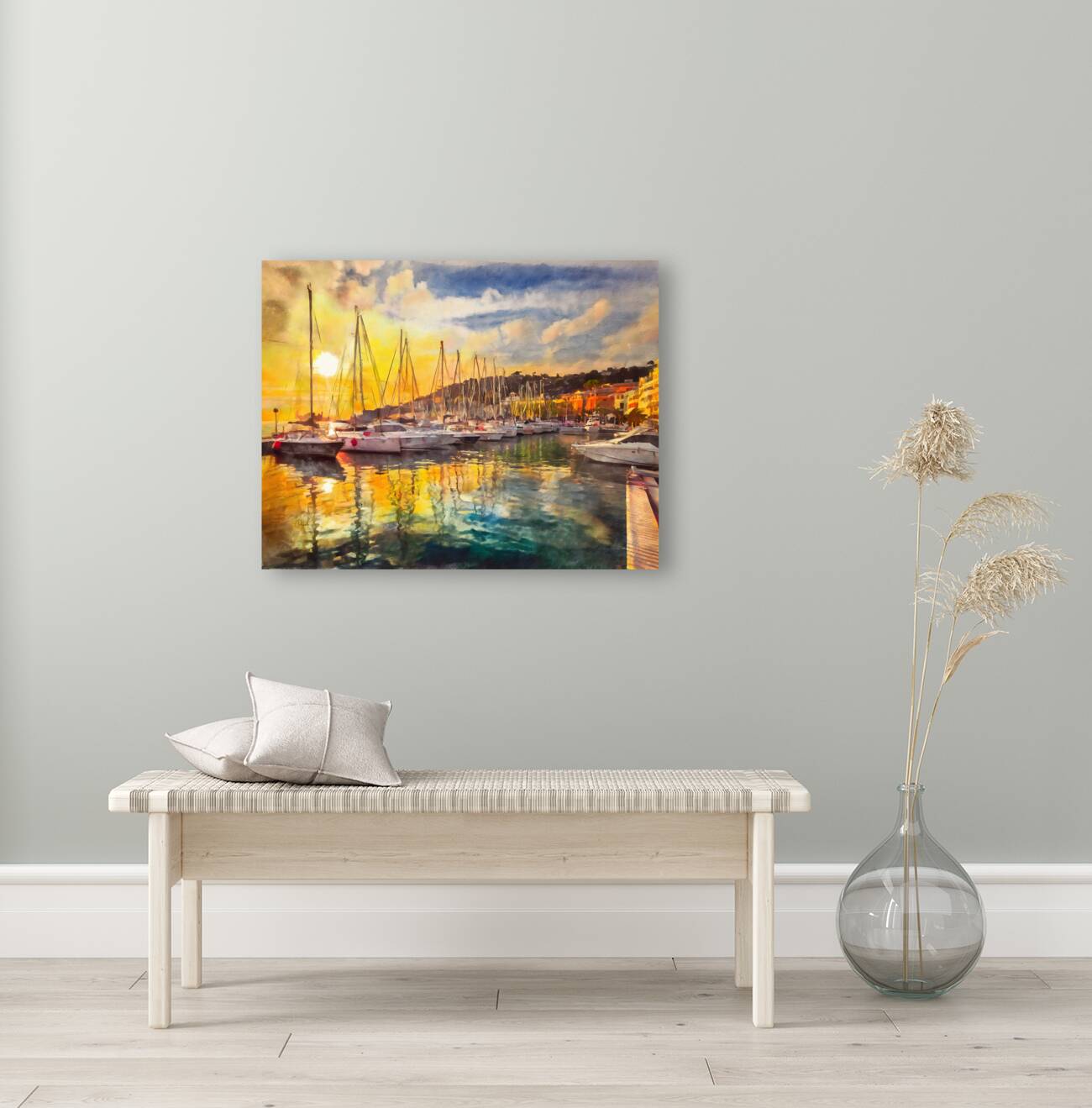 French Riviera Sunset Reflections Reproduction