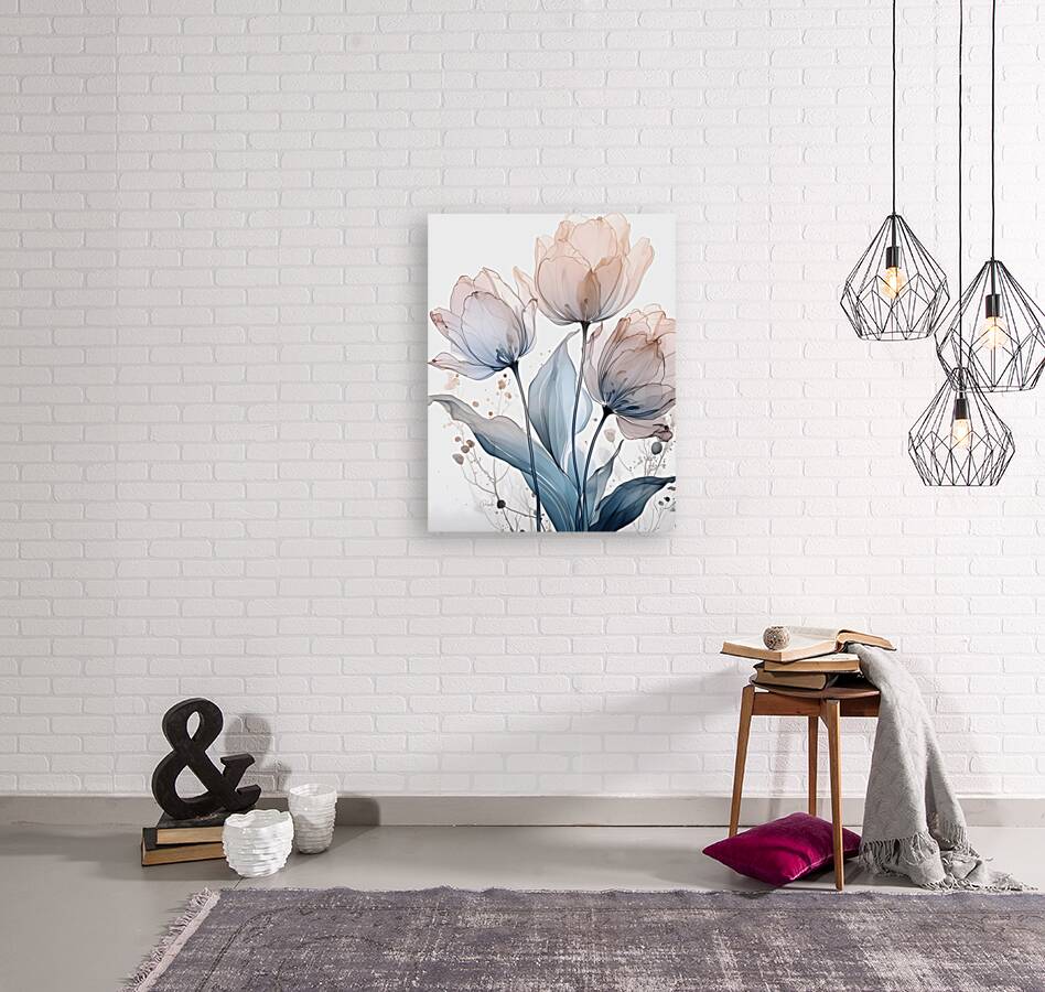 Tulips Ink Wash Reproduction