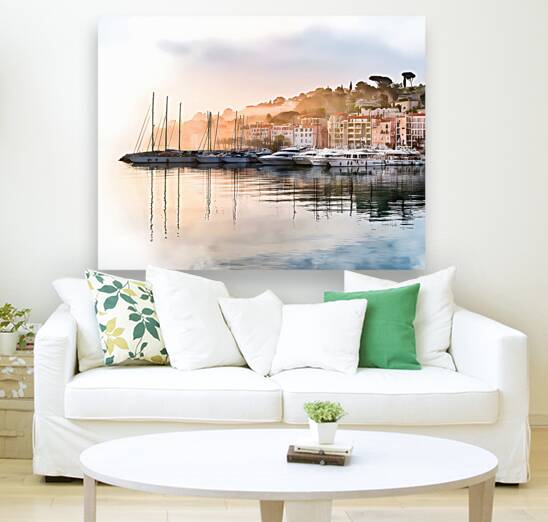 French Riviera Shoreline Reflections Reproduction