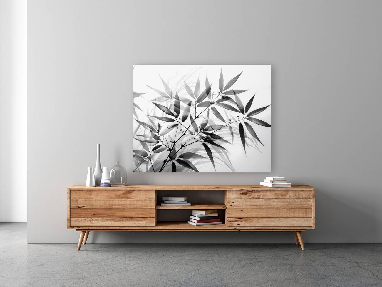 Black and White Bamboo Reproduction