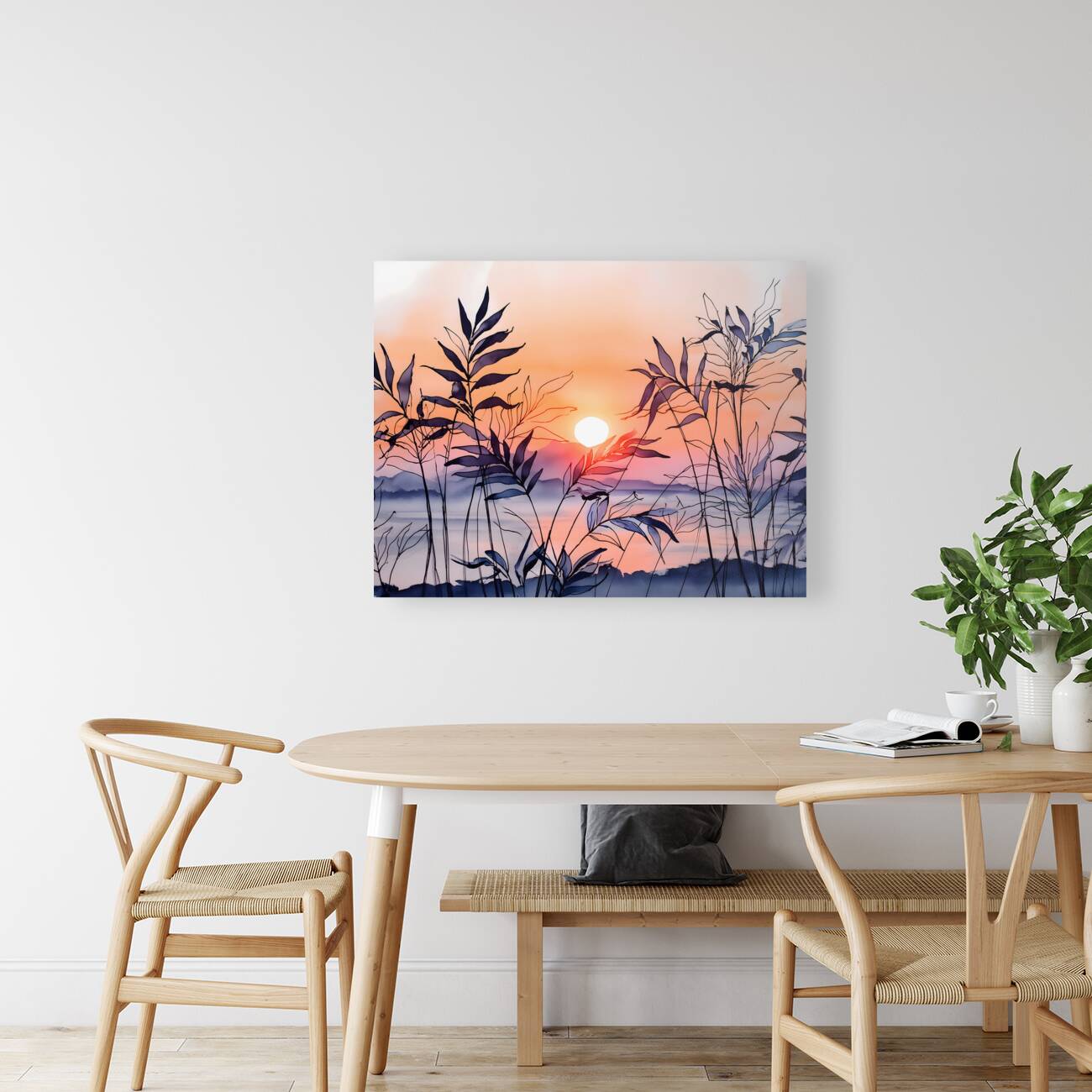 The Setting Sun Ink Wash Reproduction